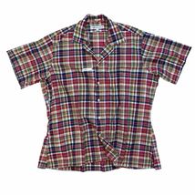 【美品】INDIVIDUALIZED SHIRTS インディビジュアライズドシャ 半袖シャツ 定価27,500円 チェック ポケット レッド ネイビー メンズL_画像4