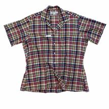 【美品】INDIVIDUALIZED SHIRTS インディビジュアライズドシャ 半袖シャツ 定価27,500円 チェック ポケット レッド ネイビー メンズL_画像1