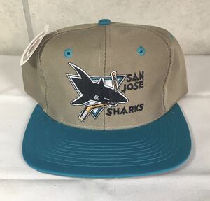 未使用 タグ付 / NHL SAN JOSE SHARKS Vintage Snapback Cap / デッドストックスナップバックキャップ アイスホッケー /