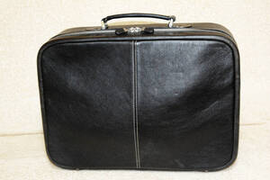  original leather Agnes B agnis b round fastener document men's bag black black Mini trunk small size attache case 