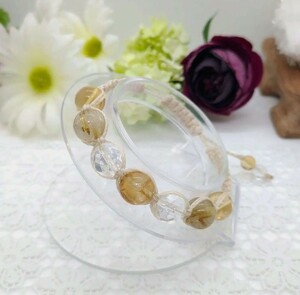 Art hand Auction Natural stone macrame bracelet ◆ Money luck ◆ Prosperous business ◆ Good luck, handmade, Accessories (for women), others