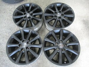 期間限定SALE【クラウン・GRS200】17X7J+45　5/114.3【マッドブラック塗装】CROWN純正ホイールカスタム♪メッキセンターキャップ♪