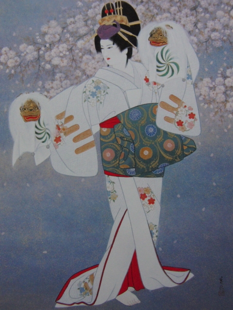 Toshiki Miyashita, [Derzeit im Dojoji], Aus einer seltenen Kunstsammlung, In guter Kondition, Nagelneu mit hochwertigem Rahmen, Kostenloser Versand, Japanischer Maler, Porträts, Porträts schöner Frauen, Maiko, Kimono, iafa, Kunstwerk, Malerei, Porträts