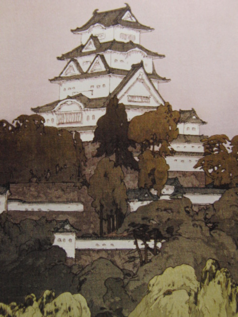 Hiroshi Yoshida, Himeji castle, From a rare collection of art, Comes with high-quality frame, In good condition, free shipping, iafa, Painting, Oil painting, Nature, Landscape painting