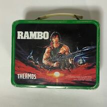 h59 希少 80 年代 RAMBO ランチ ボックス ランボー THERMOS サーモス lunch box ムービー movie カモ 迷彩 ビンテージ VINTAGE 80s_画像2