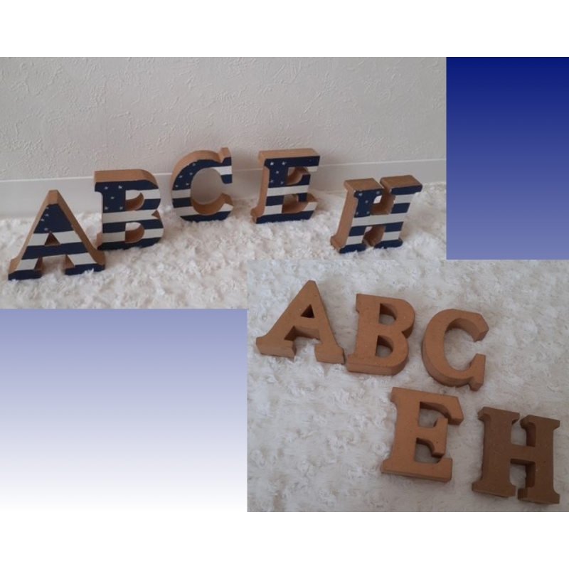 नया ■ वर्णमाला लकड़ी लकड़ी वस्तु आंतरिक आभूषण 5 का सेट ◆ स्टार नेवी और सफेद ◆ ABCEH, हस्तनिर्मित वस्तुएं, आंतरिक भाग, विविध वस्तुएं, आभूषण, वस्तु