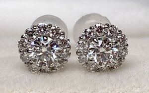 ◆☆★新品★☆◆ 天然ダイヤモンド ピアス 0.21ct×2 【F G/SI-1/VERY GOOD】 プラチナ Pt950/Pt900 ソーティング付 Diamond Pierce◆