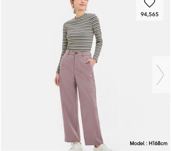 値下GU 完売品 カットソーストレートパンツ(セットアップ可能) サイズS