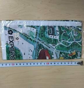 当時物 大阪万博 EXPO'70 地図 ハンカチ 新品 日本万国博覧会 万博 エキスポ Japan World Exposition Osaka 1970 HANDKERCHIEF face towel