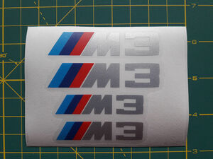 送料無料 BMW M 3 Brake Caliper Decal Stickers ディスクブレーキ ステッカー シール デカール シルバー 4枚セット