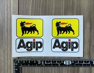 送料無料 AGIP Car racing Decal Sticker アジップ ステッカー シール デカール 2枚セット 55mm × 65mm