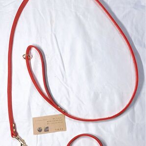 リード+チョーク(ヌメ革製 赤色15mm)【レザー T+R−56】