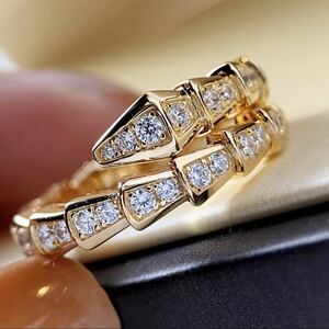 【送料無料】結婚指輪 婚約指輪 縁起物 最高級 SONA 芸能人 ダイヤモンド スネーク リング ゴールド 至高 金 ダイヤモンドリング
