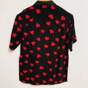 Supreme Hearts Rayon Shirt Black Red S 17ss 2017年 黒 赤 ブラック レッド ハート ハーツ レーヨン シャツの画像2