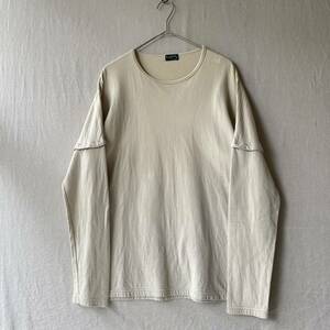 old MARGARET HOWELL cut and sewn / M cotton nylon beige T-shirt long T long sleeve T3-04150-4136 sale