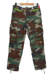 ☆美品◆MUSTANG RANCH ムスタングランチ 米軍 リメイク加工 リップストップ カーゴパンツ サイズM程度 CAMO 迷彩 ビンテージ