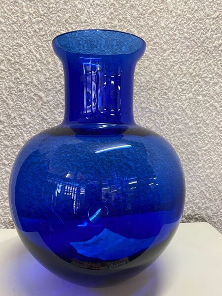 ガラスポット 花瓶 ブルー