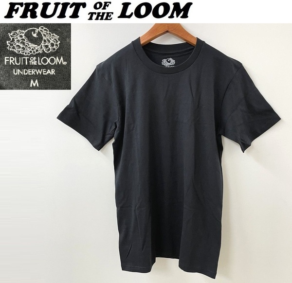 未使用品 /M/ FRUIT OF THE LOOM ブラック半袖Tシャツ インナー メンズレディース トップス カジュアル ルームウェア フルーツオブザルーム