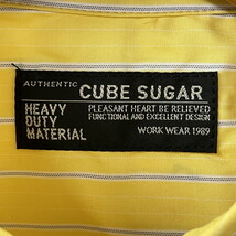 未使用品 /M/ CUBE SUGAR イエローストライプ 長袖ワイドシャツ オーバーサイズ アメカジ レディース トップス きれいめ黄キューブシュガー_画像6