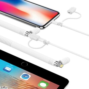 ホワイト シリコン製 滑り止め スキン スリーブ キャップ アップル ペンシル 保護 Apple Pencil ケース スタイラスペン タッチペン カバー