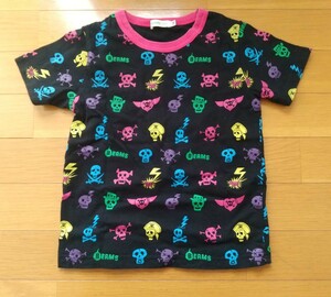 BEAMS mini ビームス ミニ ドクロ柄 半袖Tシャツ 110サイズ 男の子 黒×ピンク×青×緑×黄色×紫 T-shirt 送料140円