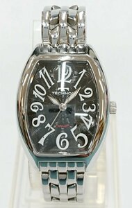  operation goods!!TECHNOS / Tecnos T4845 quartz lady's tonneau type wristwatch watch USED goods *