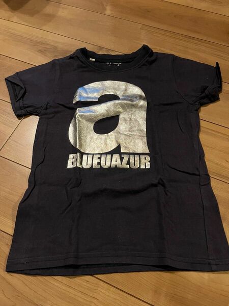 BLUEU AZUR ブルーアズール　半袖Tシャツ　ネイビー　110cm ロゴ
