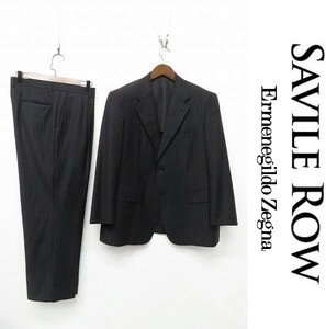 O217/SAVILE ROW Ermenegildo Zegna TROPICAL スーツ セットアップ ジャケット パンツ ストライプ 2つ釦 背抜き 1タック 96BE4 M グレー