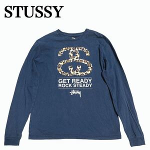 STUSSY Stussy Leopard Logo long T long sleeve long sleeve T-shirt Vintage men's lady's 