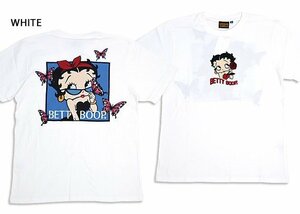 LBK×BETTY バタフライBetty Tee◆ロウブロウナックル ホワイトLサイズ 523868 ベティーちゃん 蝶