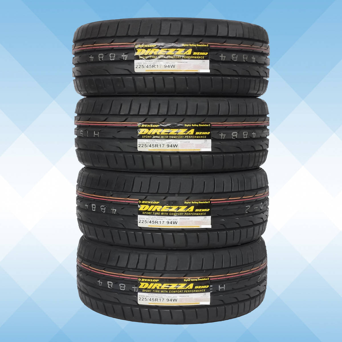 ポケットいっぱい ダンロップDUNLOP DIREZZA 94R M21 225/45R17 4本