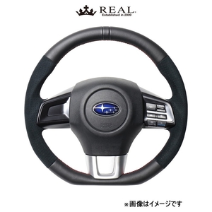 レアル ステアリング オリジナルシリーズ Dシェイプ(ブラックレザー)WRX STI VAB SBA-ALC-RD REAL