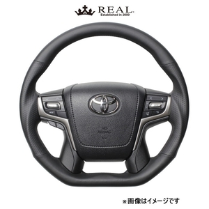 レアル ステアリング プレミアムシリーズ Dシェイプ(ナッパオールレザー)ランドクルーザー プラド 150系 S210-LPB-BK REAL