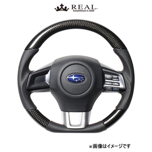 レアル ステアリング オリジナルシリーズ Dシェイプ(ブラックカーボン)WRX S4 VAG SBA-BKC-RD REAL