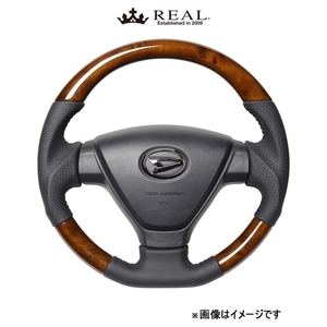 レアル ステアリング オリジナルシリーズ(42ブラウンウッド)プレオプラス LA350F/LA360F DIA-42BRW-BK REAL