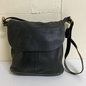 USA made COACH Coach Old Coach shoulder bag original leather shoulder bag leather black black old clothes used 