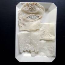 19世紀-20世紀初期 フランス アンティーク レース 刺繍 布 縫製 古布 カットワーク スカラップ トリム チュール リメイクパーツ 13_画像8