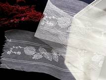 19世紀-20世紀初期 フランス アンティーク レース 刺繍 布 縫製 古布 カットワーク スカラップ トリム チュール リメイク パーツ 13_画像1