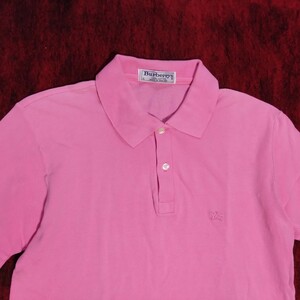 ’90 BURBERRY バーバリー 英国製 半袖 ポロシャツ ピンク 古着 Made in England Pink for Men vintage polo shirt