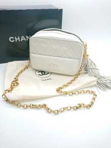 Неиспользованная Chanel Matelasse Bag Chanel Matrasse Chain Bag Сумка белая кисточка неиспользованная белая винтаж