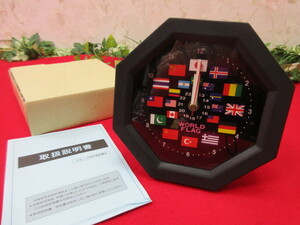 6GY3536　WORLD FLAG 　世界の旗　置き時計　時計　