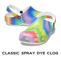 24cm クロックス Classic Spray Dye Clog クラシック スプレイ ダイ クロッグ ホワイト×マルチ M6W8 新品_画像1