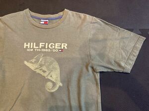 90S Y2k Tommy Hilfiger Shirt トミーヒルフィガー　ビンテージ半袖Tシャツ カメレオン