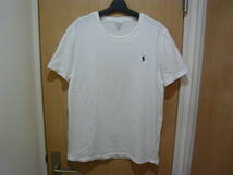 ポロ ラルフローレン 胸刺ロゴ クルーネック 半袖Tシャツ トップス 純白 メンズL_画像1