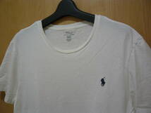 ポロ ラルフローレン 胸刺ロゴ クルーネック 半袖Tシャツ トップス 純白 メンズL_画像2
