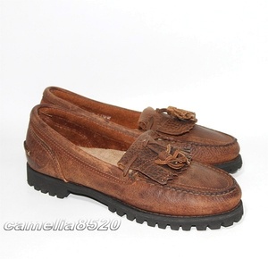  Timberland Timberland tassel deck shoes Brown leather original leather US7 size approximately 24cm America made beautiful goods use barely lady's 