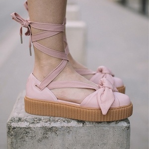  Puma fender tibai rear -na bow creeper ribbon sandals 365794-01 pink leather 23.5cm Roo mania made unused FENTY PUMA by RIHANNA