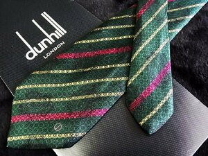 ♪今週の特売980円～♪1014W♪状態並品【dunhill】ダンヒル【ペイズリー ストライプ dロゴ 柄】ネクタイ♪