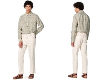 A.P.C. アーペーセー 2021SS SURCHEMISE CONRAD フラップポケット チェック柄 リネンシャツ S グレージュ ライトベージュ 定価27500円_画像9