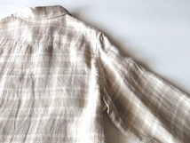 A.P.C. アーペーセー 2021SS SURCHEMISE CONRAD フラップポケット チェック柄 リネンシャツ S グレージュ ライトベージュ 定価27500円_画像6